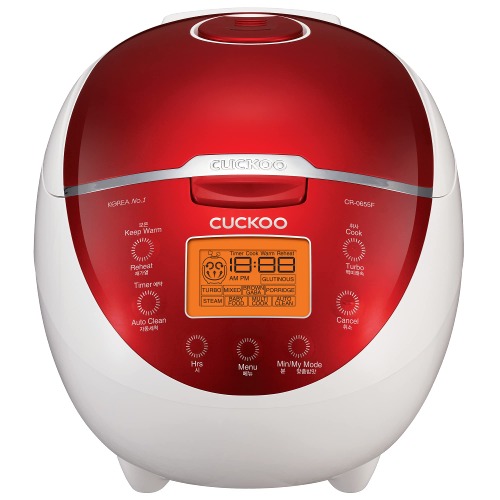 CUCKOO CR-0655F | 6-Cup (Uncooked) Micom Rice Cooker | 12 Menu Options: White Rice, Brown Rice & More, Nonstick Inner Pot, Designed in Korea | Red/White - 