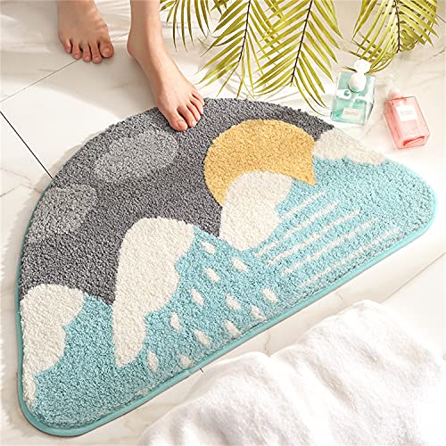 Ankah Bathroom Rug, Extra Soft Absorbent, Non Slip Bath Mat, Carpet for Tub, Shower, Bath Room, 17.8 x 29 Inch, Sky - Sky