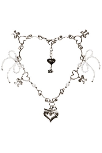 88RISING x OHT HEART RIBBON NECKLACE | Default Title