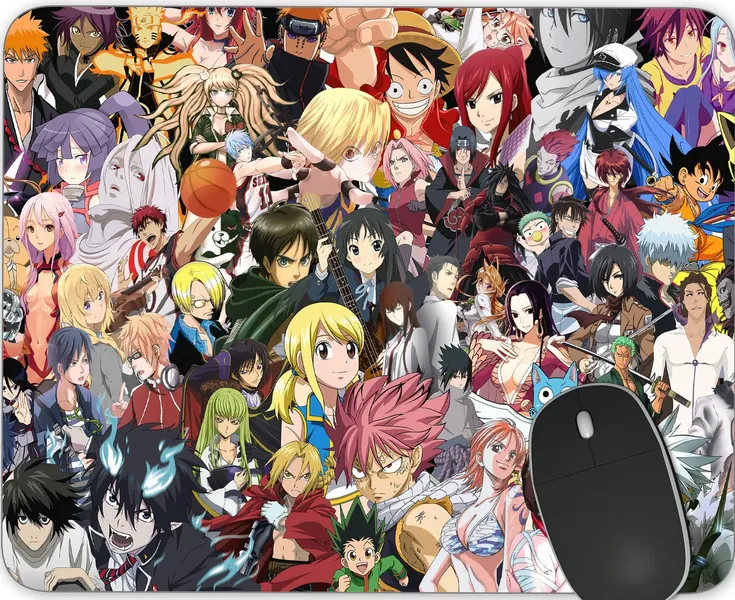 Fozai Anime Crossover Mouse Pad Gmaing Mouse Pad Series Anti-Slip Mouse Mat for Office Computer Mousepads - 