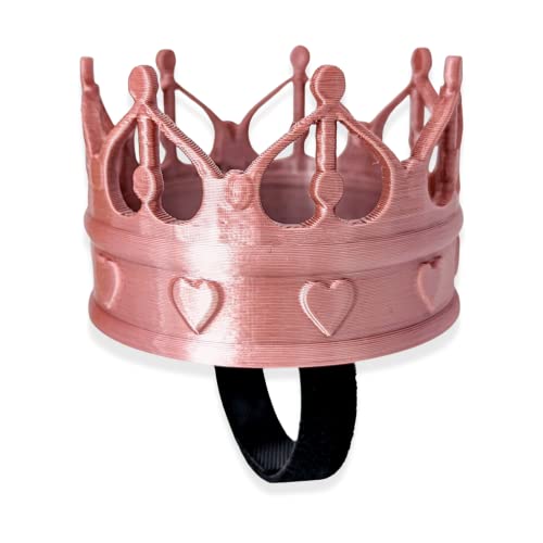 BeamTeam3D Crown for Headphones - Princess and Crown Headphone Attachment in Various Colors with Self Fastener - Cosplay Ears Attachment for Gamers and Streamers (Rose Gold, Hearts) - Rose Gold - Hearts