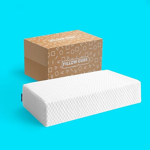 [THIS PLEASE, EVERYTHING HURTS] Pillow Cube Side Cube - 5" Cube Pillows for Side Sleepers, Cooling Memory Foam Pillows for Neck and Shoulder Pain - King, Queen, Twin 24"x12"x5" - Side Cube