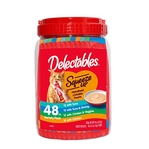 Cat-Gurts – Delectables Squeeze Up Cat Treats (Pack of 48)