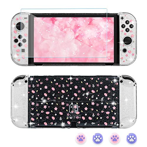 Sparkle Pink Sakura Glitter Case for Nintendo Switch
