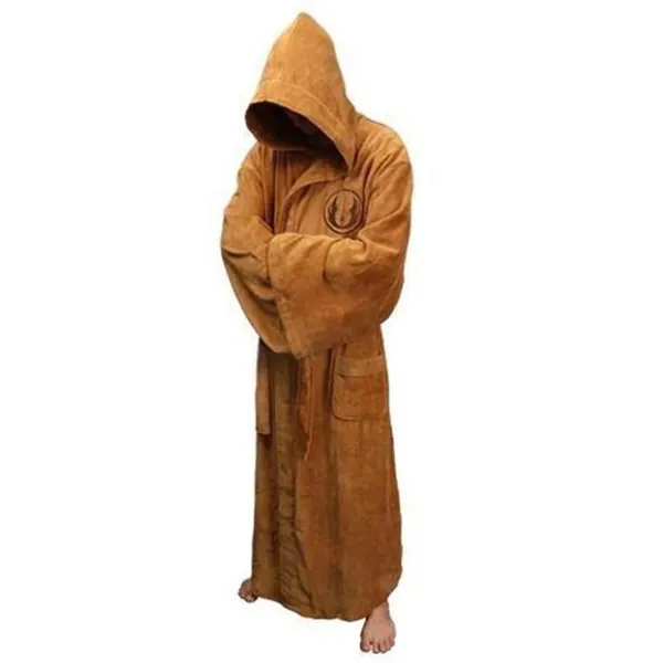 ZingBunny Mens Dressing Gown Soft Bathrobe for Man Star Wars Hooded Jedi Dressing Gown Robe Kimono Robes Sleepwear Loungewear Lightweight Housecoat Nightgown