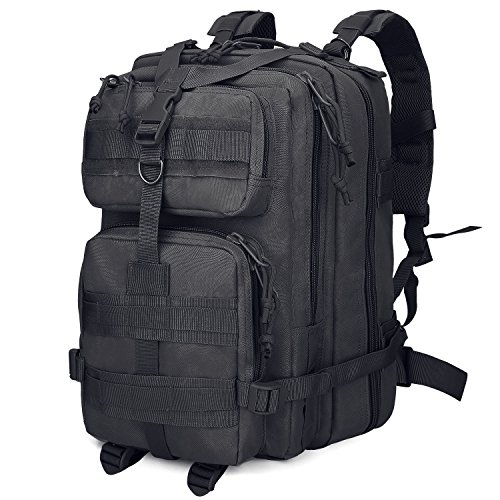 G4Free 40L Tactical Backpack Army Military Bag Water Resistant Molle Rucksack for Outdoor Fishing Hiking Camping Trekking Hunting Travelling - Black