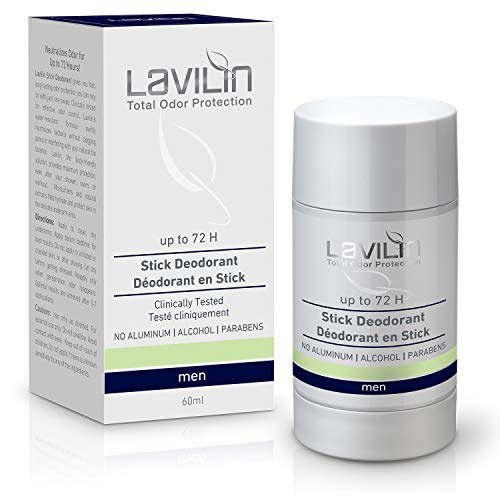 LAVILIN Men’s Underarm Stick Deodorant - Up to 72 Hours Protection The Ultimate and Different Way to Prevent Unpleasant Odors – Alcohol, Paraben and Aluminum Free | Cruelty-Free - 2 oz - Men