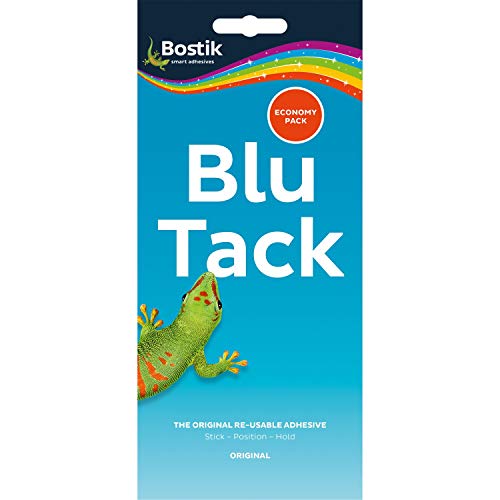 Bostik B183 Blu Tack, Multipurpose Reusable Adhesive, Clean, Safe & Easy to Use, Non-Toxic, Economy Size,Blue,XL - Single