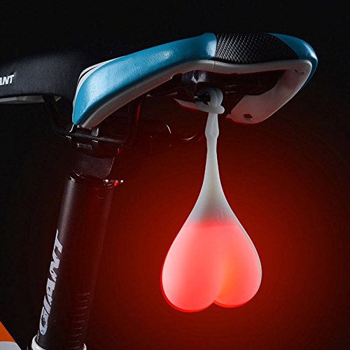 BONFQERT Bike Balls Tail Light, Rear Cycling Tailight - LED Heart Shaped Creative Silicone Light, Bike Waterproof Essential Night Bicycle Seat Back Night Warning LED, Bike Gifts - Red
