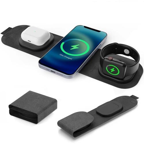 3 in 1 Foldable Travel iPhone, Apple Watch & AirPods Charger