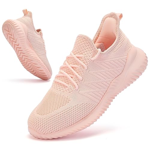 PPQ Womens Slip On Walking Shoes，Memory Foam Lightweight Comfort Casual Workout Shoes,Yoga Or Tennis Or Running Sneakers - 11 - Pink