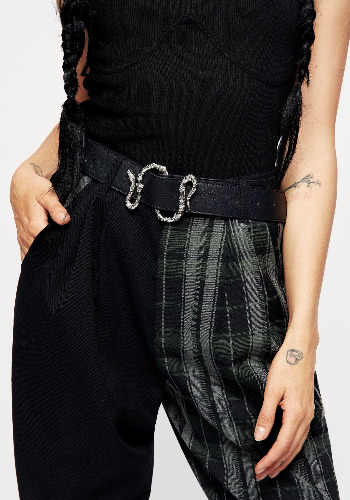 Mamba Debossed Belt With Snake Buckle | S-M