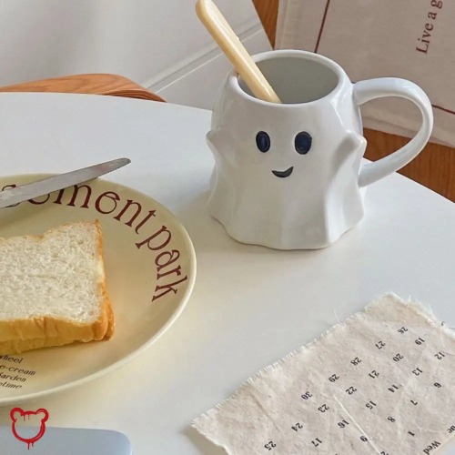 Adorable Halloween Ghost Mug - White
