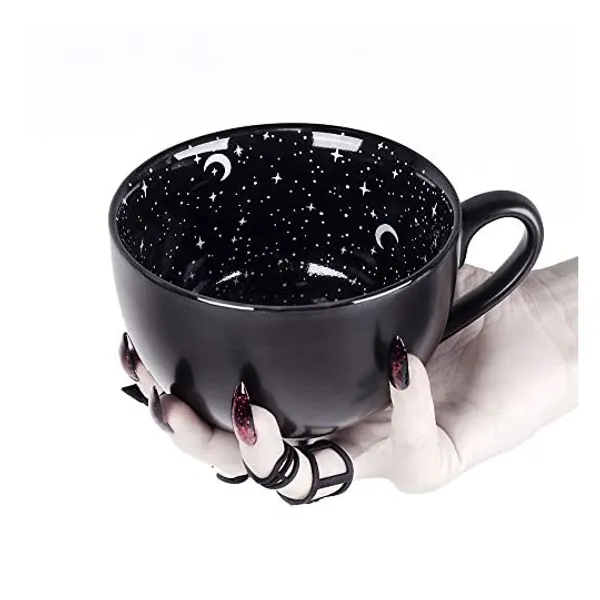 
                            Midnight Coffee Large Mug in Gift Box By Rogue + Wolf Cute Mugs For Women Unique Summer Halloween Spooky Witch Gifts Novelty Tea Cup Goth Decor - 17.6oz 500ml Porcelain (Midnight)
                        