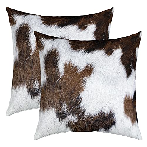 Cow Print Decorative Square Throw Pillow Cover 2 Pack Western Farm Animal Skin Pillow Cover Soft Polyester for Living Room Cowhide Highland Cattle Home Decor Cushion Case Pillowcase 18x18 Inch - Multi 12 - 18 x 18-Inch(Pack of 2)