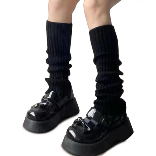 American Trends Leg Warmers Y2k Kawaii Black White Cute Leg Warmers Y2k Goth accessories for Women Girls 80s Party Sports - One Size - B Black