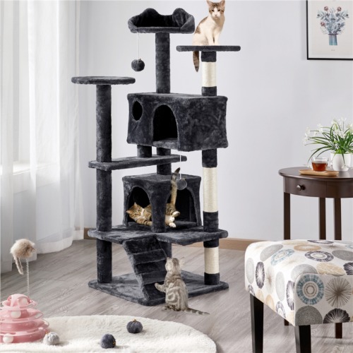 Cat Climbing Sisal Rope Tower - Black