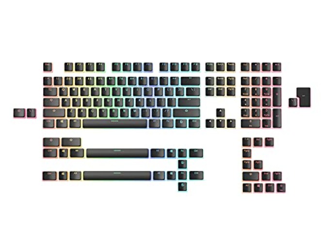 Glorious Aura V2 (Black) - PBT Pudding Keycaps for Mechanical Keyboards - ANSI (US), ISO Compatible - Supports Full Size, TKL, 75%, 60% Layouts - Aura V2 (Black)