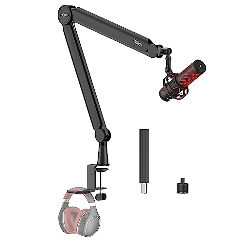 IXTECH Mic Arm Boom Arm 360° Rotatable Microphone Boom Arm Mic Boom Arm with Desk Mount, Fully Adjustable, for Podcast, Video, Gaming, Radio, Studio Recording, Sturdy and Universal VALIANT Pro - High Profile - VALIANT PRO