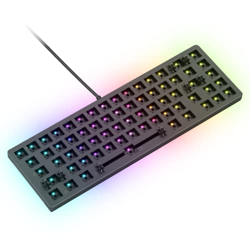 Glorious Gaming Keyboard - GMMK 2 Hot Swappable TKL Mechanical Keyboard, Wired, Custom Keyboard - Custom Mechanical Keyboard - Premium Barebones - Compact 65% Keyboard (Black RGB Keyboard) - Compact (65%) - Black