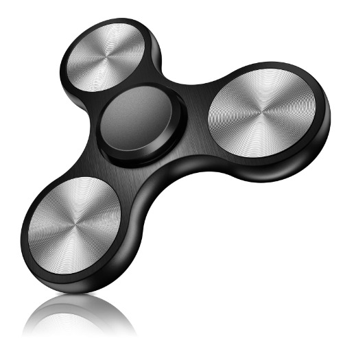 Aolcev Fidget Spinner Hand Spinner Fidget Toy Stainless Steel Metal Fast Bearing 2-5 Minutes Spins Hand Spinner Tri Finger Gyro Toy EDC ADHD Focus Anxiety Stress Relief Toys for Kids Women Men-Black - Black