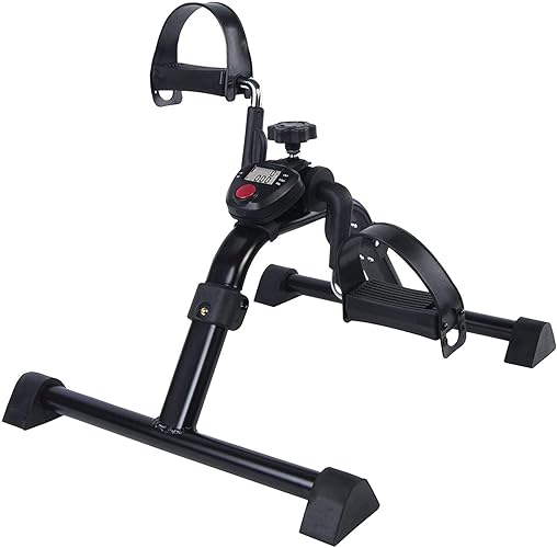 Vaunn Desk Bike Pedal Exerciser with Electronic Display for Indoor Physical Therapy - Mystic Black