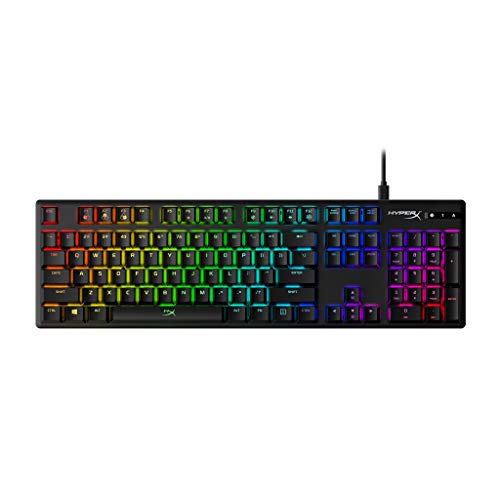 HyperX Alloy Origins - Mechanical Gaming Keyboard, Software-Controlled Light & Macro Customization, Compact Form Factor, RGB LED Backlit - Tactile HyperX Aqua Switch,Black - Full Size - HyperX Aqua - Black