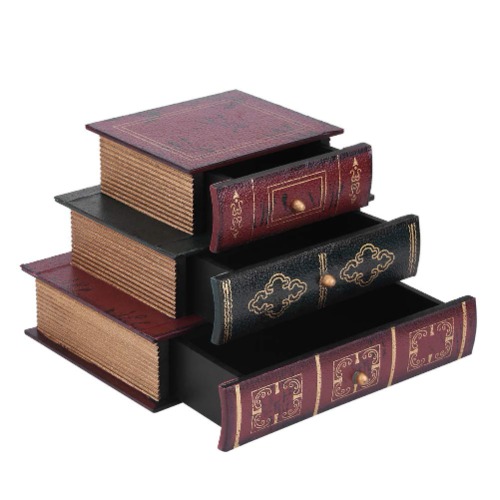 TMISHION Schmuck geschenkbox, stilvolle buchform schmuck geschenkbox aufbewahrungsbox Halter veranstalter