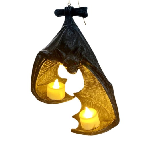 HWGING Halloween Fledermaus Figur Hängende Fledermaus-förmige Kerzenständer Harz Gartenstatue Skulpturen Kerzenhalter Halloween Deko Dekoration für Home Patio Veranda Garten