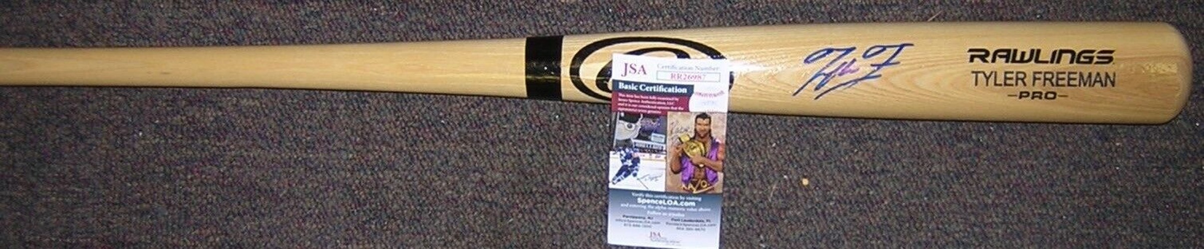 Tyler Freeman Cleveland Indians Signed Engraved Blond Bat JSA