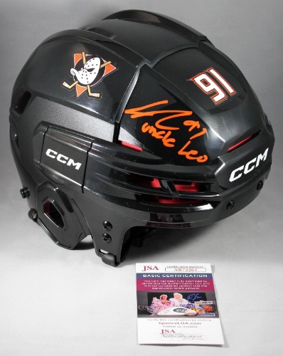 LEO CARLSSON SIGNED FULL-SIZE ANAHEIM DUCKS HELMET FS NHL AUTOGRAPHED +JSA COA