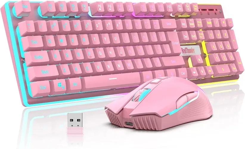 Mouse y Teclado Rosa ♥