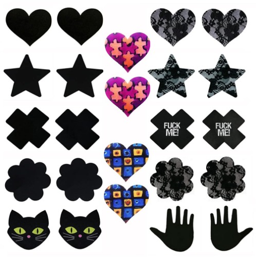 CLOHO Self Adhensive Nipple Covers Disposable Lingerie Breast Pasties Petals, 10pairs4, Medium - 