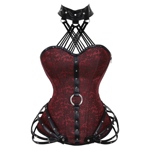 Steampunk Steel Boned Gothic Overbust Corsets | 6XL / Red