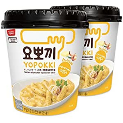 Yopokki Onion Butter Tteokbokki Cup I Korean Topokki Instant Retort Rice  Cake (Cup of 2, Onion Butter Flavored Sauce) Korean Snack