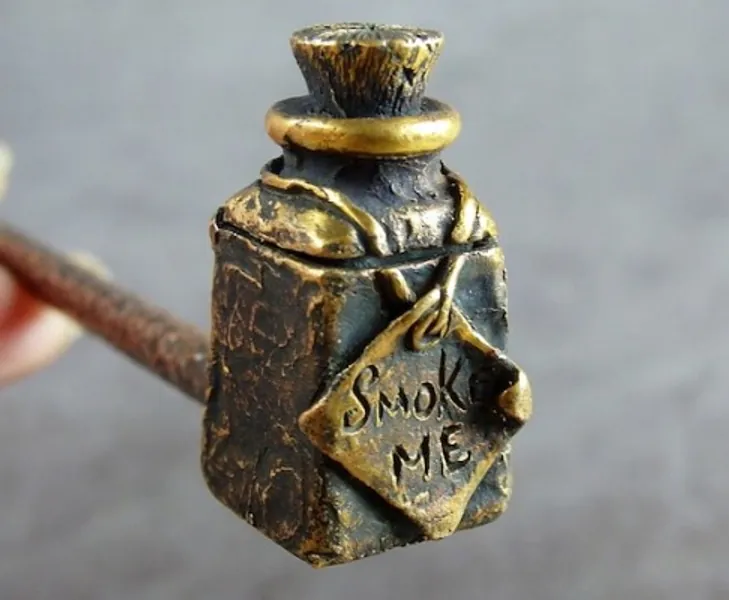 Bottle smoke Me Smoking Pipe With Lid Alice in | Etsy