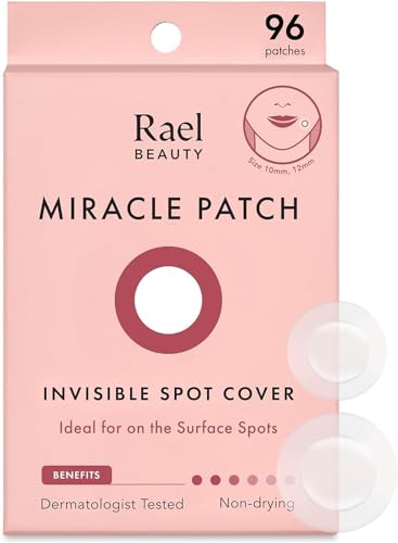 Rael Pimple Patches, Miracle Invisible Spot Cover - Hydrocolloid Acne Patch for Face, Blemishes, Zits Absorbing Patch, Breakouts Spot Treatment for Skin Care, Facial Sticker, 2 Sizes (96 Count) - 96 Count (Pack of 1)