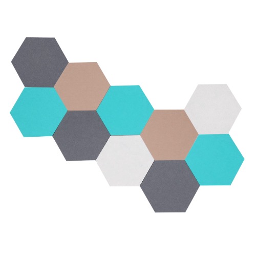 Afumazi 10Pcs Hexagon Felt Board Tiles Wall Cork Board (Large), Adhesive Felt Bulletin Pin Memo Board for Photos Pictures Office (ColorD Large) - Colord Large