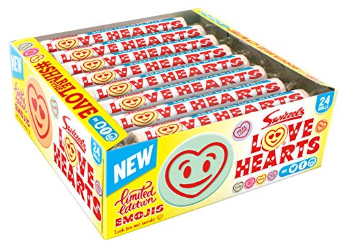 Swizzels Giant Love Hearts ,24 Count (Pack of 1) - Single - 24 Count (Pack of 1)
