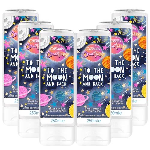 Cussons Creations To The Moon And Back Body Wash 250ml, Multipack of 6 - Space Candy & Coconut Cream