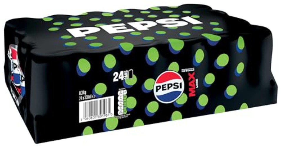 Pepsi Max Lime No Sugar Cola Cans 24 x 330ml - Max Lime