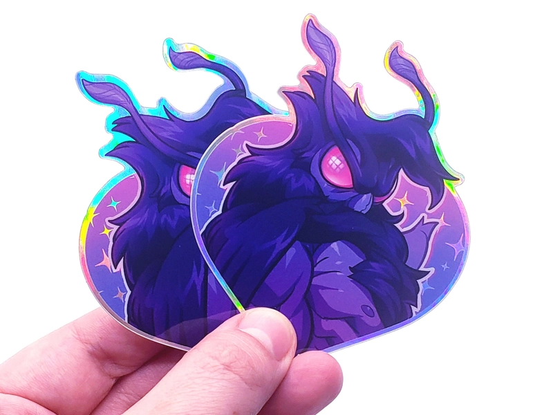 Moth Lover Holographic Vinyl Sticker
