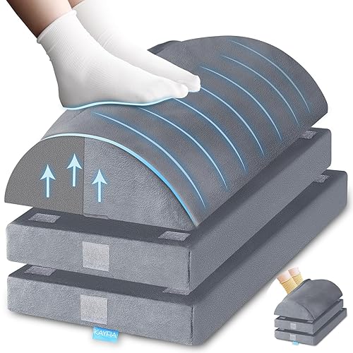 XXL(20in) Foot Rest for Under Desk at Work with 3 Adjustable Heights, Foot Stool with Bamboo Charcoal Foam, Feet Warm Pocket Footrest for Office Gaming Chair, for Leg Support -Gray - Gray