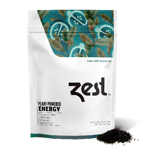 Zest 150mg High Caffeine Energy Loose Leaf Blend - Earl Grey Black Tea - 4 Oz - Hot or Iced - All Natural Strong Flavored Healthy Coffee Alternative Highly Caffeinated Substitute - Perfect for Keto - Earl Grey 4 Ounce (Pack of 1)