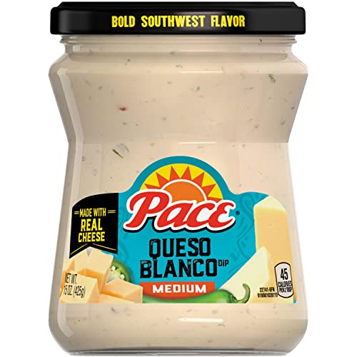 Pace Queso Blanco Cheese Dip, Jar, 15 Oz - Cheese Dip - Queso Blanco Medium - 15 Oz (Pack of 1)