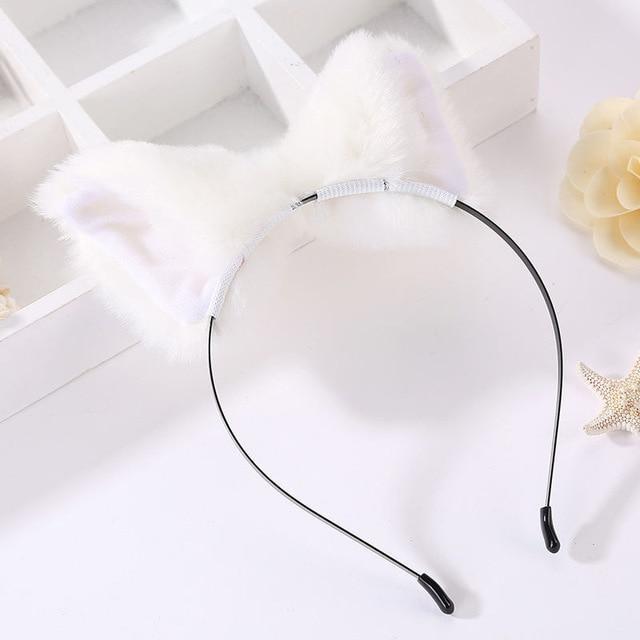 Furry Fox Ears - White