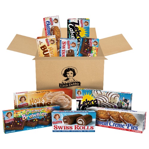Little Debbie Variety Pack, Zebra Cakes, Cosmic Brownies, Honey Buns, Oatmeal Creme Pies, and Swiss Rolls (1 Box Each)