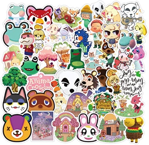 YEESACG-Animal Crossing Stickers | 50 Pack | Vinyl Waterproof Cute Game Stickers for Laptop,Bumper,Water Bottles,Phone,Skateboard | Children Teens Adults for Computer Stickers(Animal Crossing)… - Animal Crossing Stickers