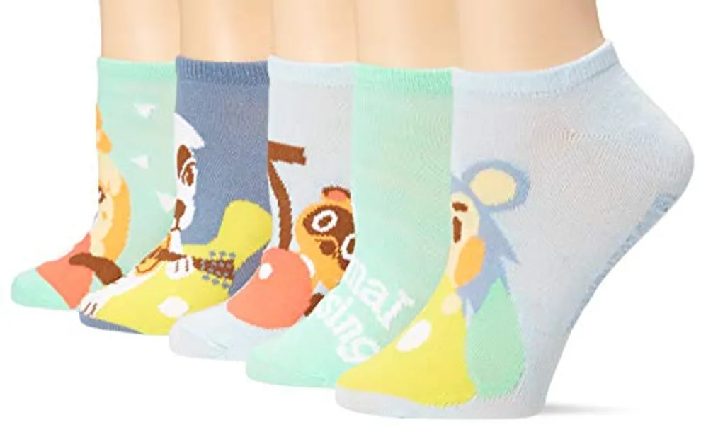 Nintendo Womens Animal Crossing 5 Pack No Show Socks