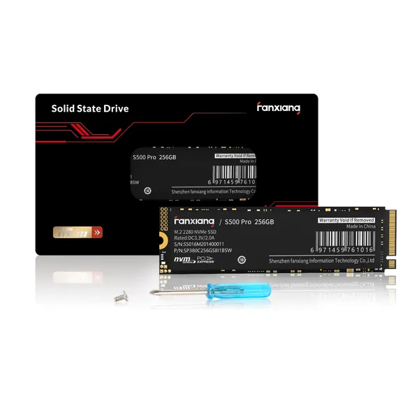 Fanxiang S500 Pro 256GB NVMe SSD M.2 2280 PCIe Gen3x4 2800MB/s TLC 3D NAND 200TBW Internal Solid State Hard Drive